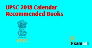 UPSC 2018 calendar